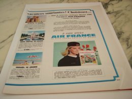 ANCIENNE PUBLICITE SOURIRE DU MONDE ET  AIR FRANCE 1966 - Publicités