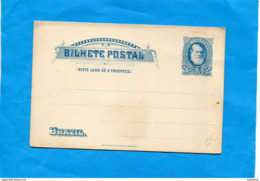 BRESIL-Carte Entier Postal Stationnery-neuve*40 Reis Bleu-*Pedro II -années 1880 - Lettres & Documents
