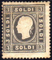 1858 - 3 Soldi Nero, I Tipo (24), Gomma Originale, Ottimo Stato, Lievi Ossidazioni. A.Diena, Cert. E... - Lombardo-Vénétie