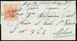 GRAVEDONA,SD Punti 13 - 15 Cent. (3), Perfetto, Su Lettera Del 14/3/1851 Per Milano. Bella! Cert. E.... - Lombardo-Vénétie