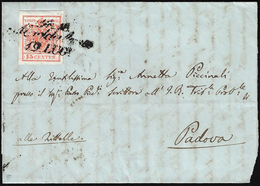 S.M.MADDALENA, Cor Punti 8 - 15 Cent., Prima Tiratura (3c), Perfetto, Su Lettera Del 19/7/1850 Per P... - Lombardy-Venetia
