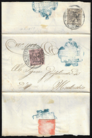 1853 - 10 Cent. Rosa E, Al Verso, 25 Cent. Camoscio Chiaro, Entrambi I Emissione (2,4), Perfetti, Su... - Modène