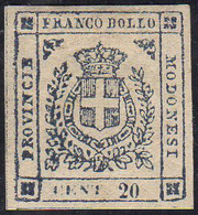 1859 - 20 Cent. Ardesia Violaceo, Varietà "senza Punto Dopo 20" (15d), Perfetto, Nuovo, Gomma Origin... - Modène