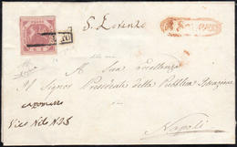 1858 - 2 Grana Lilla Rosa, I Tavola (5b), Perfetto, Su Lettera Da San Severo 8/6/1858 A Napoli. Bell... - Napels