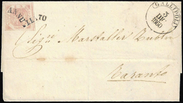 1860 - 2 Grana Rosa Chiaro, III Tavola (7b), Perfetto, Su Sovracoperta Di Lettera Da Gallipoli 3/12/... - Naples