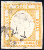 1861 - 20 Grana Giallo (23), Usato, Perfetto. E.Diena, G.Oliva, Cert. Ferrario.... - Nápoles