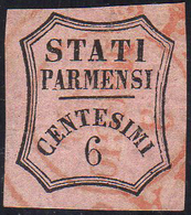 1857 - 6 Cent. Rosa Vivo (1), Perfetto, Usato A Parma.... - Parma