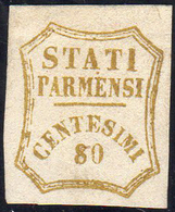 1859 - 80 Cent. Bistro Oliva (18), Gomma Originale, Perfetto. Bello E Raro. Cert. Ferrario.... - Parma