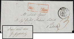 1851 - Lettera Prefilatelica Da Roma 12/12/1851 A Padova, Tassata Con Testo Autografo E A Firma Del ... - Estados Pontificados