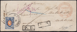 INCOMING MAIL RUSSIA 1869 - 20 K. Aquila (21), Perfetto, Su Busta Da Zhitomir 8/11/1869 A Roma, Stat... - Estados Pontificados