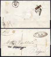 1859 - 3 Baj Bruno (4Aa), Frazionato Ad 1/3, Sezione Centrale, Al Verso Di Sovracoperta Di Lettera I... - Romagna