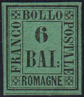 1859 - 6 Baj Verde Scuro, Prova (P12), Senza Gomma Come Sempre, Perfetta. Non Comune. Ferrario.... - Romagna