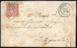 1852 - 40 Cent. Rosa (3), Difettoso, Su Sovracoperta Di Lettera Da Casale 14/4/1852 A Pontegrande. O... - Sardinia