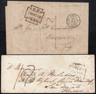 INCOMING MAIL 1852 - Due Lettere Non Affrancate Dalla Gran Bretagna Per La Toscana, Entrambe Tassate... - Tuscany