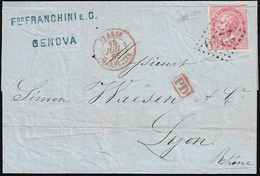 1865 - MARSIGLIA, 2240 Punti Piccoli Con Cifre Grandi Punti 6 - 40 Cent. De La Rue (L20), Su Lettera... - Unclassified