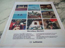 ANCIENNE PUBLICITE MERVEILLEUX MEXIQUE  AVEC LUFTHANSA 1966 - Publicités