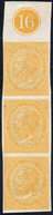 1863 - 15 Cent. Giallo Arancio De La Rue, Prova Di Stampa Su Carta Filigranata, Non Dentellata, Stri... - Otros & Sin Clasificación