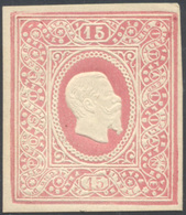 1864 - 15 Cent. Saggio Re, Ovale Riquadrato, Rosa (Unif. 31), Gomma Originale, Perfetto. Ferrario.... - Otros & Sin Clasificación