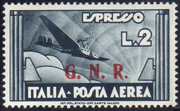 1943 - 2 Lire Ardesia, Soprastampa G.N.R. Di Brescia Del III Tipo, Piccolo Punto Dopo La "R" (125/II... - Sonstige & Ohne Zuordnung