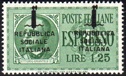 1944 - 1,25 Lire Espresso Con Soprastampa Dei Francobolli Di Propaganda Di Guerra (21B), Gomma Integ... - Autres & Non Classés