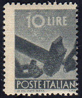 1946 - 10 Lire Democratica, Falso Per Posta Di Milano (F558), Gomma Integra, Perfetto. Raybaudi.... - Other & Unclassified