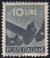 1946 - 10 Lire Democratica, Falso Per Posta Di Milano (F558), Ottima Centratura, Gomma Integra, Perf... - Autres & Non Classés