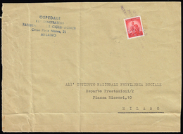 1948 - 10 Lire Arancio Democratica (559), Perfetto, Usato Come Recapito Autorizzato Su Busta Da Mila... - Autres & Non Classés