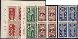 1949 - Biennale (594/597), Ottima Centratura, Blocchi Di Quattro, Perfetti.... - Other & Unclassified