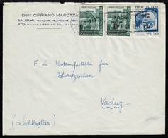 1950 - 20 Lire Ponte Trinità, Due Esemplari, 20 Lire Catullo (613/614), Perfetti, Su Busta Da Roma 2... - Other & Unclassified