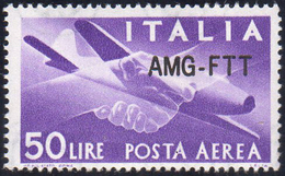 POSTA AEREA 1954 - 50 Lire, Nuovo Tipo Di Soprastampa (22A), Gomma Integra, Perfetto. Ferrario.... - Sonstige & Ohne Zuordnung