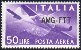 POSTA AEREA 1954 - 50 Lire, Nuovo Tipo Di Soprastampa (22A), Ottima Centratura, Gomma Integra, Perfe... - Other & Unclassified