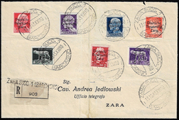 OCC. TEDESCA ZARA 1943 - Bella Affrancatura Di Sette Valori (8/14), Perfetti, Su Busta Raccomandata ... - Other & Unclassified