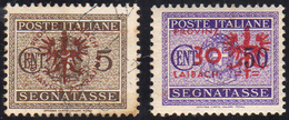 OCC. TEDESCA LUBIANA SEGNATASSE 1944 - 5 Cent. Soprastampa Arancio Bruno, Usato, Ottimo Stato, 30 Ce... - Sonstige & Ohne Zuordnung