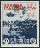 SERVIZIO AEREO 1934 - 25 Cent. Soprastampato "Servizio Aereo Speciale" (2), Gomma Integra. Perfetto.... - Somalia