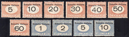 SEGNATASSE 1926 - Cifre In Nero, Valore In Moneta Italiana (41/51), Gomma Integra, Perfetti. E.Diena... - Somalia