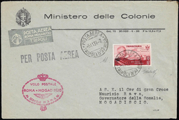 SERVIZIO AEREO 1934 - 25 + 2 Lire Coroncina (1), Perfetto, Su Aerogramma Viaggiato Da Tripoli 5/11/1... - Tripolitania