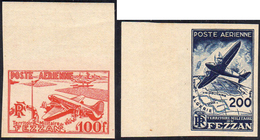 FEZZAN POSTA AEREA 1948 - Posta Aerea, Non Dentellati (1/2,S.11), Bordo Di Foglio, Gomma Originale I... - Other & Unclassified