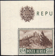 1951 - 500 Lire Veduta (97), Angolo Di Foglio, Gomma Integra, Perfetto. Ferrario.... - Corréo Aéreo