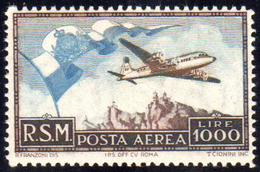 1951 - 1.000 Lire Bandierone (99), Gomma Integra, Perfetto. Cert. Ferrario.... - Airmail