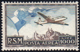 1951 - 1.000 Lire Bandierone (99), Gomma Integra, Perfetto. Ferrario.... - Airmail