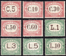 1924 - Colori Cambiati (10/18), Alti Valori Ben Centrati, Gomma Integra, Traccia Di Linguella Per Il... - Postage Due