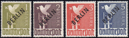 GERMANIA BERLINO 1949 - 1, 2, 3, 5 M. Soprastampa BERLIN Nera (17/A-20/A), Gomma Originale Integra, ... - Otros - Europa