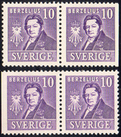 SVEZIA 1939 - 10 O. Berzelius, Due Coppie, Una Con Il Non Dentellato A Destra, L'altra A Sinistra E ... - Europe (Other)