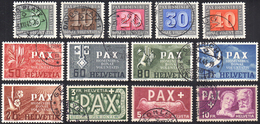 SVIZZERA 1945 - Pax (405/417), Usati, Perfetti, Cert. Carraro.... - Europe (Other)