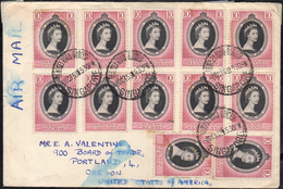 MALESIA 1953 - 10 Cent. Coronation, Giro Completo Di 12 Stati, Su Busta Da Singapore 8/10/1953 Per G... - Autres & Non Classés