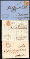 SARDEGNA/REGNO D'ITALIA 1854/1874 - Tre Lettere, Due Affrancate, Con Tariffa Raggio Limitrofo Per La... - Other & Unclassified