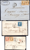 FRANCIA  1858/1861 - Tre Lettere Con Interessanti Affrancature Dalla Francia Per Annecy, In Savoia.... - Other & Unclassified