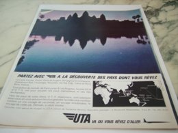 ANCIENNE PUBLICITE DECOUVERTE DES PAYS   UTA 1966 - Publicités