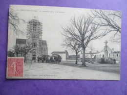 CPA 85 LES LUCS NOUVELLE EGLISE ET LE CALVAIRE ATTELAGE BOEUFS ANIMEE - Les Lucs Sur Boulogne