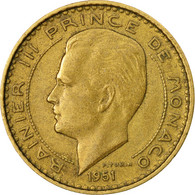 Monnaie, Monaco, Rainier III, 10 Francs, 1951, TTB, Aluminum-Bronze, Gadoury:MC - 1949-1956 Francos Antiguos